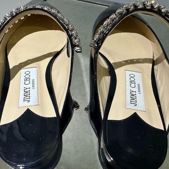 Elegant Jimmy Choo Black Flats NEW - Picture 8 of 11